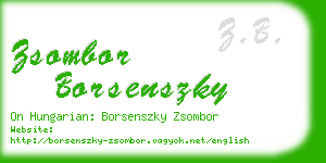 zsombor borsenszky business card